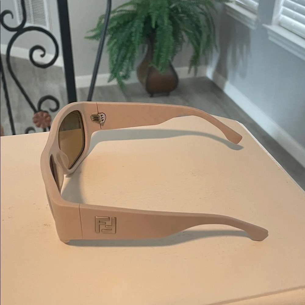 Fendi Taupe Sunglasses with Amber Lenses